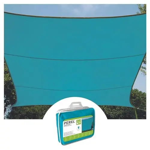 Produktbild: Perel Sonnensegel, wasserabweisend, 2 x 3 m, 160 g/m², Polyester, Rechteck, Himmelblau
