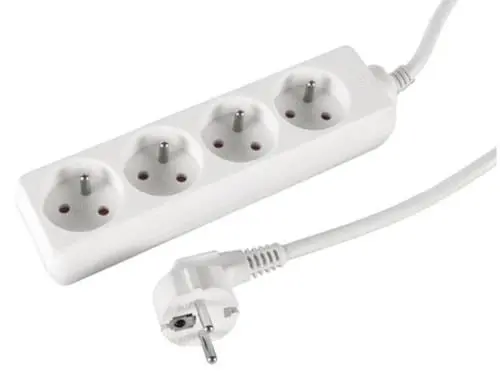 Produktbild: Perel Steckdosenleiste, 4 Steckdosen Typ E, Kabel 1.5 m, 3G1.5, Innenbereich, Weiß