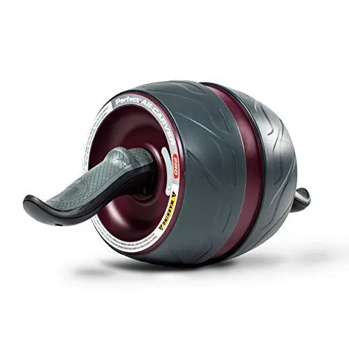 Produktbild: Perfect Fitness 311076 Bauchtrainer Mit Knieschützer und Abroller/Laufrad, Fitnessgeräte für Zuhause, Schwarz