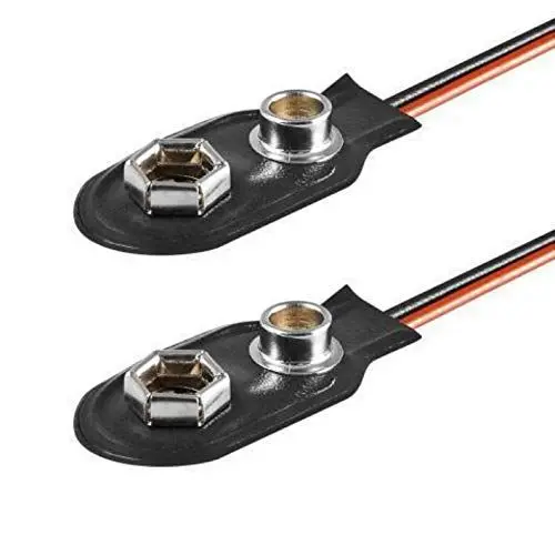 Produktbild: PerfectHD 2X 9V Batteriehalter | I-Form | lose Kabelenden | Akkuhalter Batterieclip | 2 Stück