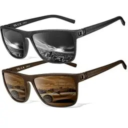 Produktbild: Perfectmiaoxuan Polarisierte Sonnenbrille Herren/Damen, Vintage Elegant Brillengestell Klassisch, HD-Pilotobjektive·· Outdoor-Sportarten,Golf,Fahren,Angeln,Reisebrille Mode Sonnenbrille