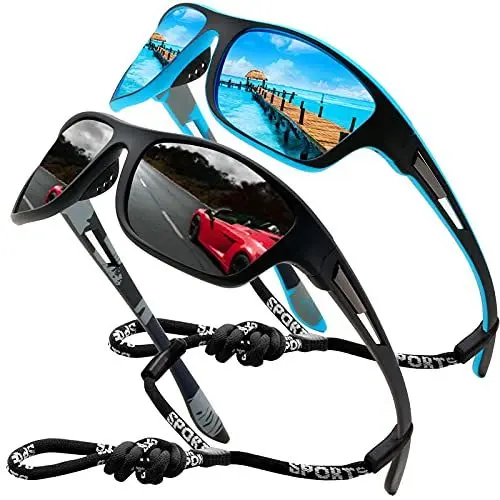 Produktbild: Perfectmiaoxuan Polarisierte Sonnenbrille Herren Damen für Radfahren Fahren Angeln Klettern Sommer Sportarten Leichtgewicht Urlaub Reisen Sonnen brille UV400-Schutz