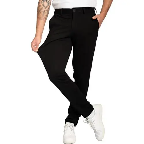 Produktbild: Performance Pants Herren Schwarz (Größe 31W/34L) - Stilvolle Herren Hosen Stretch - Chino Hose Stretch - Stilvolle Anzughose - Modische Praktische Männer Hosen für Business & Freizeit