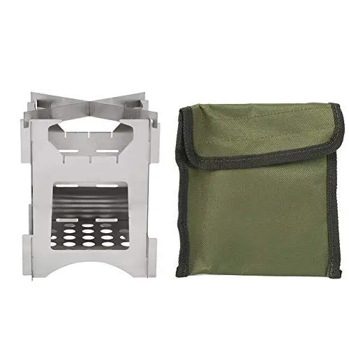 Produktbild: PerGar Camping-Holzofen, Tragbarer Camping-Holzofen, Rucksack-Kocher, Zusammenklappbarer Holzofen aus Edelstahl, Mini-Kocher, Rucksack-Campingöfen und Grills