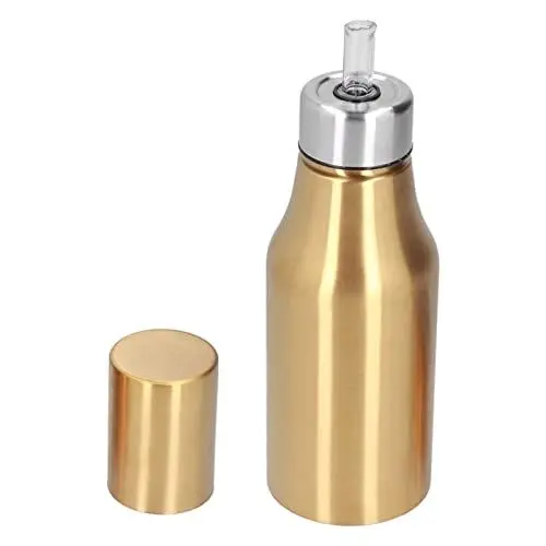Produktbild: PerGar Olivenöl-Spenderflasche, Olivenöl-Spender für die Küche, Edelstahl-Olivenöl-Flasche, Menage-Spender, Öl- und Essigspender für den Heimgebrauch in der Küche, 500 Ml (Gold)