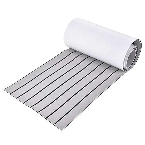 Produktbild: ZAWELIYO rutschfeste Bootsdeckplatte, Yacht-Marine-Bodenbelag, Eva-Material, 94,5 X 17,7 X 0,2 Zoll, mit Feuchtigkeitsbeständigkeit, für Widerstandsfähigkeit (Hellgrau + Schwarze