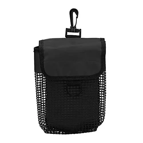 Produktbild: PerGar Tauchtasche, Tragbare Kleine Netztasche, Leichte Tauch-Netztasche, Outdoor-Netz-Tauchtasche, mit Schnalle, Tauchtasche, Scuba-Mesh, Mesh-Schnorchel-Ausrüstungstasche(Schwarz)