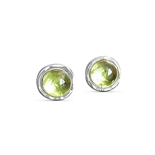 Produktbild: Peridot Ohrringe Sterling Silber Peridot Ohrstecker Edelstein 6mm natürliche Peridot Ohrringe August Birthstone