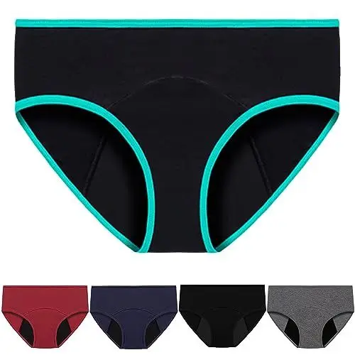 Produktbild: Perioden Unterwäsche Damen Auslaufsichere High Waist Perioden Hose zum Schwimmen Bikini Hose Strömungsabsorption Badehose Bikini Slips für Periode, Postpartum, Erholung Baumwolle Postpartum