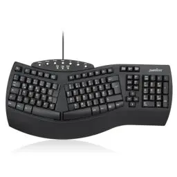 Produktbild: Perixx PERIBOARD-512 Ergonomische Tastatur - Geteiltes Tastenfeld - USB - Empfohlen bei Tennisarm -QWERTZ Deutsches Layout - Schwarz