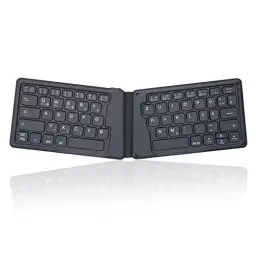 Produktbild: Perixx PERIBOARD-805 Ergo, Bluetooth 5.1 Faltbare ergonomische Tastatur, Ultra-dünnes tragbare Falt-Tastatur, Dunkelgrau, DE QWERTZ Layout