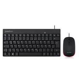 Produktbild: Perixx PERIDUO-212B DE, Kompaktes Mini Tastatur und Maus Set, USB-Kabel, Schwarz, Deutsches Layout