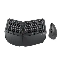 Produktbild: Perixx PERIDUO-813 - Ergonomische Kabellose Tastatur und Vertikale Maus, Kompakt, Handgelenkauflage, Multiverbindung, Schwarz - QWERTZ