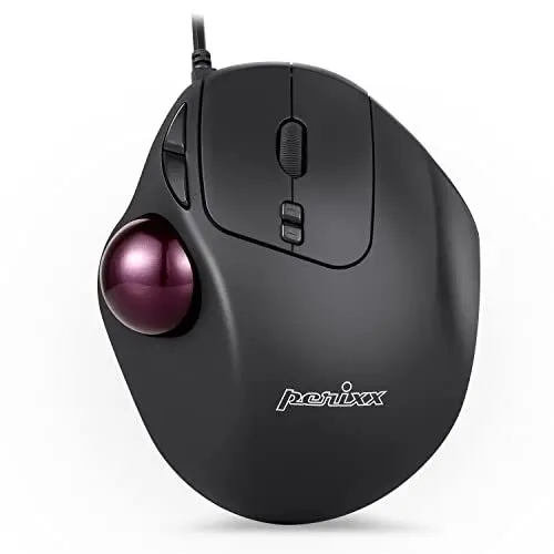 Produktbild: Perixx PERIMICE-517 Ergonomische Maus mit Trackball - 400/1000 DPI - Kabelgebunden
