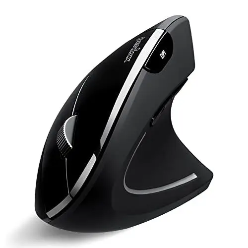 Produktbild: Perixx PERIMICE-813B Vertikale Bluetooth-Maus, kabellose 3-in-1-Multi-Device-Technologie, Reisetaschengröße, Rechtshänder, Schwarz