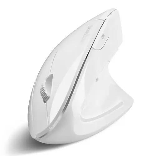 Produktbild: Perixx PERIMICE-813W vertikale Bluetooth-Maus – kabellose 3-in-1-Multi-Geräte-Technologie – Reise-Tragetasche – Weiß – Rechtshänder-Design