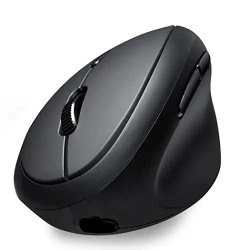 Produktbild: Perixx PERIMICE-819B Tragbare vertikale Bluetooth-Maus – Rechargeable - kabellose 3-in-1-Multi-Device-Spezifikation – Leiser klick – Kompakte Größe – schwarz – für Rechtshänder
