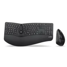 Produktbild: Perixx Periduo-605, Kabellose Ergonomische Tastatur und Vertikale Maus Desktop Set, Geteiltes Tastenfeld, 4-Wege-Scrollrad, Anpassbare Handballenauflage und Flachen Tasten mit Vertikalmaus