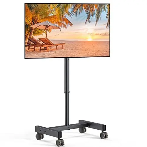 Produktbild: Perlegear TV Ständer Rollbar, TV Rollwagen für 13-50-Zoll-Fernseher mit 30° Neigung Universal TV Standfuß für LED/LCD/OLED-TV, Höhenverstellbar TV Standfuss Hält 44lbs Max. VESA 200x200mm