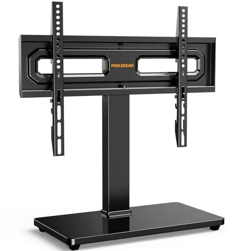 Produktbild: Perlegear TV Standfuss TV Ständer Schwenkbar für 32-60 Zoll Flach & Curved Fernseher bis zu 40 KG, TV-Standfüße Höhenverstellbar & Stabil,Universeller TV-Ständer mit Neigung Max.Vesa 400x400 mm