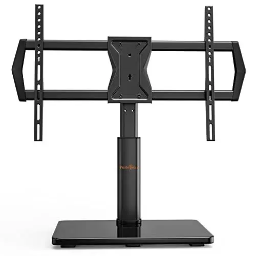 Produktbild: Perlegear TV Standfuss TV Ständer Schwenkbar für 37-65/70 Zoll Flach & Curved Fernseher bis zu 45 KG, TV-Standfüße Höhenverstellbar & Stabil,Universal Fernsehständer mit Max VESA 600x400mm