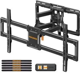 Produktbild: Perlegear TV Wandhalterung Schwenkbar für 42-84 Zoll Fernseher, Neigbar Ausfahren Wandhalterung Fernseher, TV Halterung Max Gewicht 60kg, VESA 200x100 zu 600x400mm