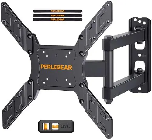 Produktbild: Perlegear TV Wandhalterung, Schwenkbare Neigbare TV Halterung für 26-60 Zoll Flach&Curved Fernseher bis zu 45Kg, max.VESA 400x400mm