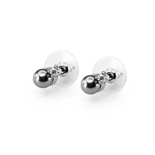 Produktbild: Perlen Magnet Ohrstecker silbergrau Energetix 4you 224P medizinischer Edelstahl mit Swarovski® ELEMENT Magnetix