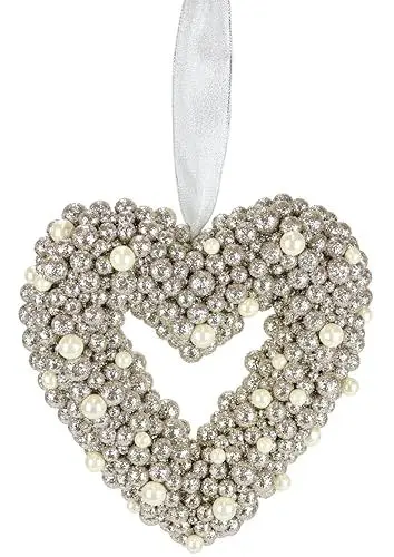 Produktbild: Flair Flower Perlenkranz zum Hängen, Herz - Champagner - Weihnachten, Hochzeit, Valentinstag, Muttertag