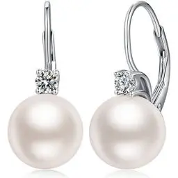 Produktbild: Perlenohrringe Silber 925 Ohrringe Silber 925 Hängend Damen Perlen Ohrringe Perlen Ohrringe Hängend Damen Creolen Mit Perlen Perle Echte Süßwasser Hangend Damen Ohrringe Silber 925