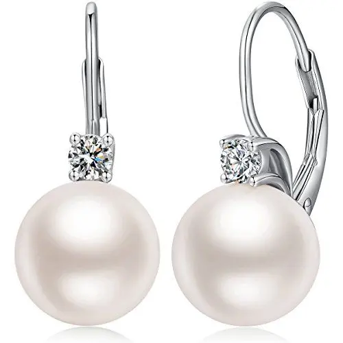 Produktbild: Perlenohrringe Silber 925 Ohrringe Silber 925 Hängend Damen Perlen Ohrringe Perlen Ohrringe Hängend Damen Creolen Mit Perlen Perle Echte Süßwasser Hangend Damen Ohrringe Silber 925