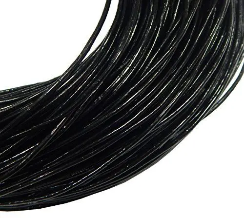 Produktbild: Perlin Lederband 2mm Schwarz 10 Meter Echtes Lederschnur Lederriemen Rund Wildleder Schmuckschnur