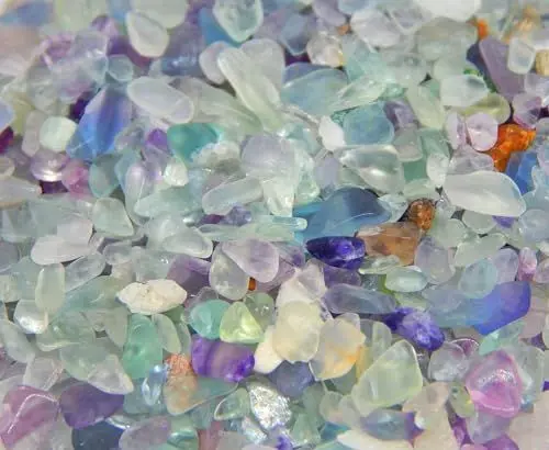 Produktbild: Perlin - 1000stk Fluorit Fluorite Edelstein Perlen 4mm ~ 8mm Trommelstein Chip Edelsteine Halbedelstein Schmuckperlen Schmuckstein für Cabachon Deko DIY Kette