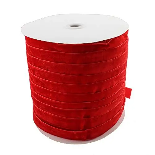 Produktbild: Perlin - 10 Meter Samtband 20mm Rot Samtborte Schmuckband Schleifenband Zierband Zierborte Borte Band Dekoband Bastelbedarf Geschenkband C184 x2