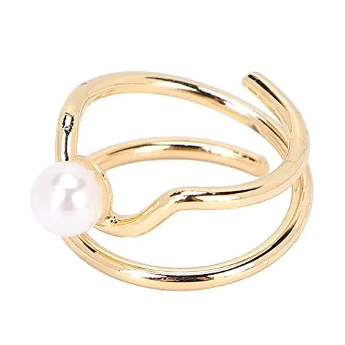 Produktbild: Perlmutt-Ring, Nagelringe, Kupfer, Fingerspitzen-Schmuck, Perlen-Fingernagel-Knöchelringe, Offene Ringe für Frauen, Nageldekorationswerkzeug für Frauen, Damen und Mädchen (3052