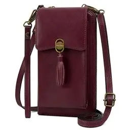 Produktbild: Perlvin Alinne Kleine Handy Umhängetasche Damen Vegan Leder RFID Schutz Geldbörsen Handytasche Schultertaschen