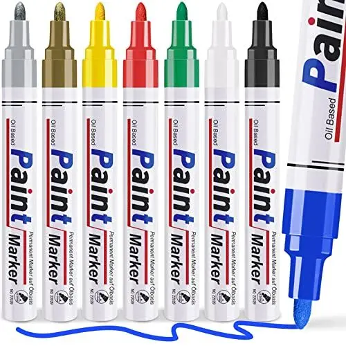 Produktbild: Permanent Marker lackstift glasmalstifte wasserfeste stifte:8 permanent marker bunt wasserfester stift glasmalfarbe für steine bemalen,Glas, Holz, Tasse,metall, kunststoff Basteln diy set lackstifte