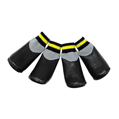 Produktbild: PERSELOSO 1satz Hundeschuhe Für Kleine Hunde wasserdichte rutschfeste Booties Mit Socken Für Winter Und Regen Schutz Für Empfindliche Pfoten Schwarz