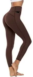Produktbild: Persit Sporthose Damen, Sport Leggings High Waist Yogahose Gym Leggins Sportleggins Lange (36/38, Wildbraun, Herstellergröße: S)