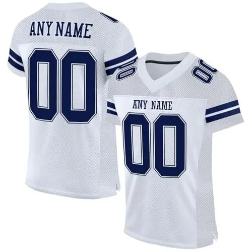 Produktbild: Personalisiert American Football Trikot Spieltrikots Custom Ameican Campus Football Jersey Shirt mit Team Name Nummer Atmungsaktives Sporthemd für Herren Damen Jugend Kinder