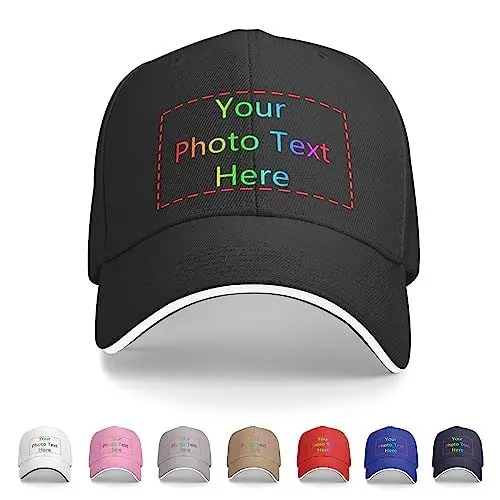 Produktbild: Personalisierte Baseballmütze für Männer Frauen, Personalisierte Mütze Trucker Hüte Benutzerdefinierte Dad Hüte Hip Pop Cap Ballhut Personalisierte Einstellbare Denim Casquette Hut Baseballmütze