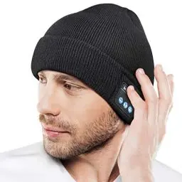 Produktbild: Personalisierte Geschenke Herren Damen Bluetooth Mütze - Wichtelgeschenk Ideen Geschenke für Männer Frauen Kleinigkeit zu Weihnachten Winter Mütze mit Bluetooth Kopfhörer Adventskalender zum Befüllen