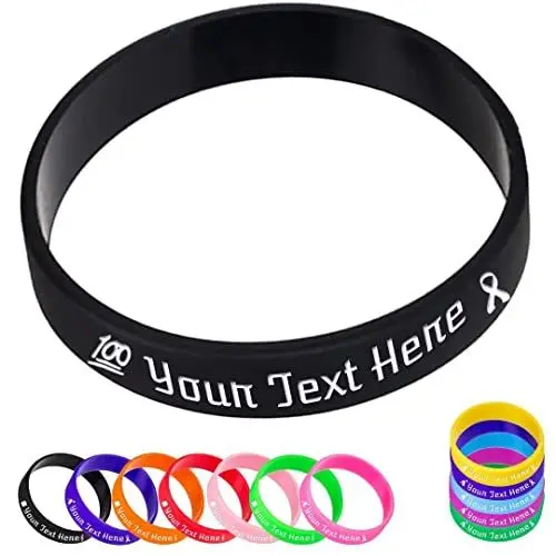 Produktbild: Zkgiftsdz Personalisierte Silikonarmbänder Bulk, Benutzerdefinierte 1/2