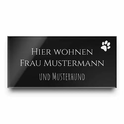 Produktbild: Personalisierte Türschilder mit Wunschgravur und Motiven - Hochglanz Acrylglas in Schwarz oder Anthrazit mit vielen verschiedenen Gestaltungsmöglichkeiten - ab 5x2 cm