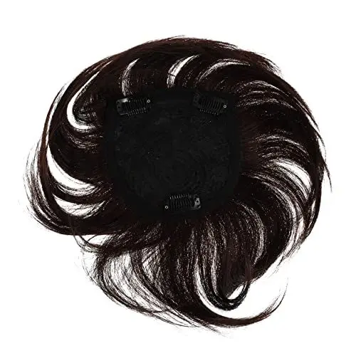Produktbild: HAPINARY Hair Haarteil Für Frauen Unsichtbarer Clip Für Alltag Hochzeiten Partys Echthaar Tiefbraun Lösung Für Frischen Look Ohne Haarschnitt