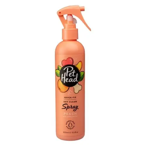Produktbild: Pet Head Quick Fix Fellspray für Hunde | Pfirsichduft | Desodoriert, Pflegt und Beruhigt das Fell Ihres Hundes | pH-Neutral | Vegan & Tierversuchsfrei | Sanfte Formel für Welpen | 300ml