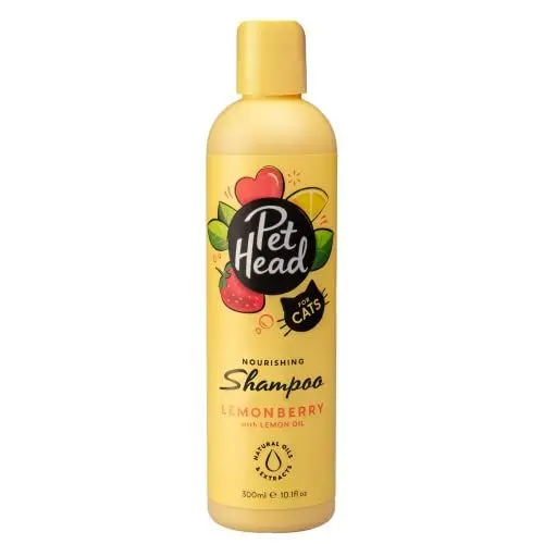 Produktbild: Pet Head Felin' Good Katzenshampoo | Zitronenbeeren-Duft | Pflegt und Beruhigt das Fell Ihres Katzens | pH-Neutral | Vegan & Tierversuchsfrei | Sanfte Formel für Katzen und Kätzchen | 300ml