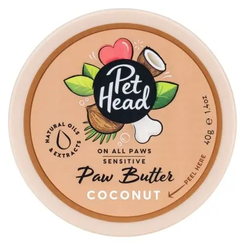 Produktbild: Pet Head On All Paws Kokospfotenbutter Feuchtigkeitsbalsam für Hundepfoten Beruhigt und pflegt Pfoten und Nasen Professionelle Pflege Sanfte Formel für Hunde und Welpen 40g