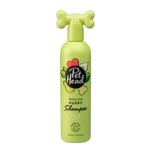 Produktbild: Pet Head Mucky Pup Welpenshampoo | Birnenduft | Pflegt und Beruhigt das Fell Ihres Hundes | pH-Neutral | Vegan & Tierversuchsfrei | Sanfte Formel für Hunde und Welpen ab 8 Wochen | 300ml