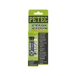 Produktbild: PETEC POWER Stahl Epoxidharz Knetmasse lufttrocknend 2 Komponenten Kleber zum abdichten, füllen, kleben. Metall Epoxy Putty Reparatur Knete 50 g Klebeknete 97450
